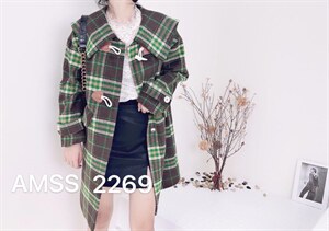 格子呢料长款外套,其它,AMSS 艾玛莎莎