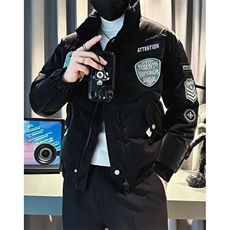 冬季翻领贴标棉服外套男休闲痞帅飞行员外套百搭棉衣M8021，男装棉衣，星座1116A（原606A-3）