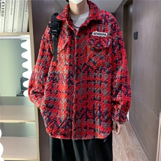 小香风格子衬衫男秋季2023新款高级感长袖外套J8079P70，男装夹克，星座1116-2