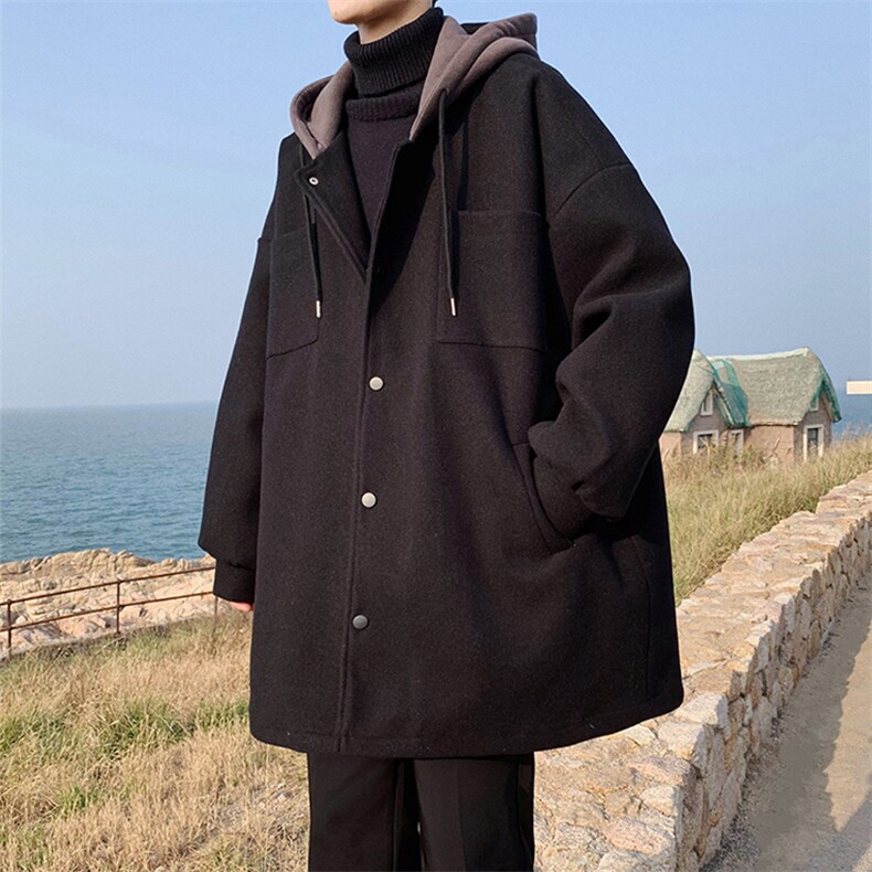 1014-WF43-P69-毛呢风衣男秋冬中长款加厚连帽外套,男装风衣,星座1014-1