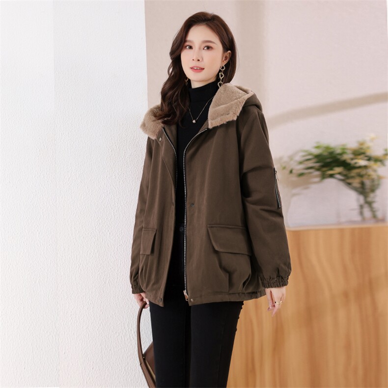 2023冬新款加绒加厚派克服保暖宽松715-1款,女装棉衣/棉服,秋牧寒烟