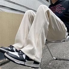 03秋冬款加厚简约微喇裤雪尼尔纯色百搭休闲裤XZ211-1-K2361-P55，男装休闲裤，星座211-1