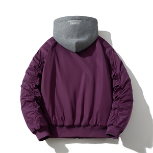 现货秋冬新款棉衣外套可拆卸帽子棒球服夹克