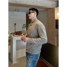 秋冬欧美学院风圆领毛衣开衫男混纺粗针线衫宽松针织衫MY918，男装针织衫/毛衣，星座208-5