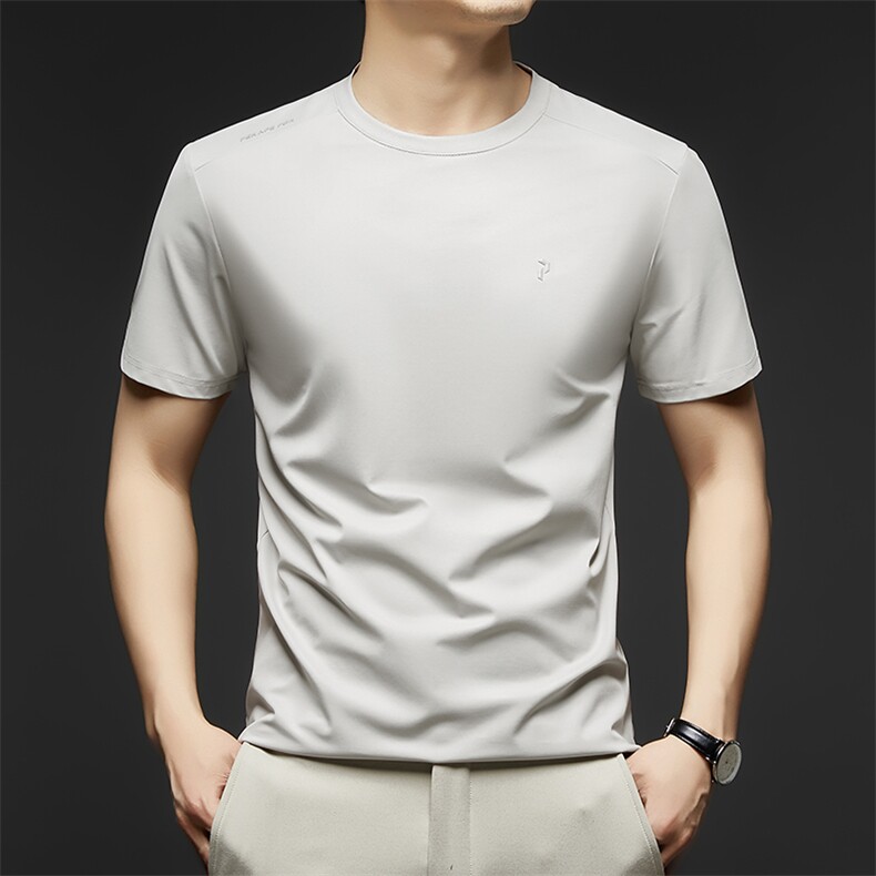 2025舒适百搭圆领短袖男士T恤，男装T恤，鼎晴羊绒