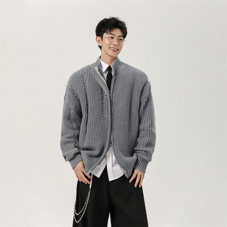 2025秋冬新款小众慵懒日系百搭毛衣男针织衫外套-A2205TP60控98,男装针织衫/毛衣,电商B241