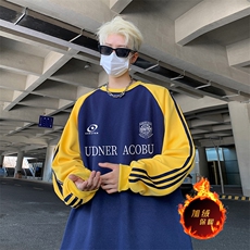 抖音得物供货提供视频秋冬重磅美式宽松织带圆领卫衣0780，男装卫衣，电商A486