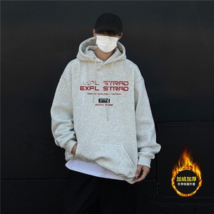 ！得物品质 加绒加厚美式连帽卫衣外套男 W8609-特P35加绒42图片