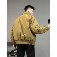 现货美式高街休闲夹克冬季三防立领纯色户外工装加厚棉服外套，男装夹克，电商A486