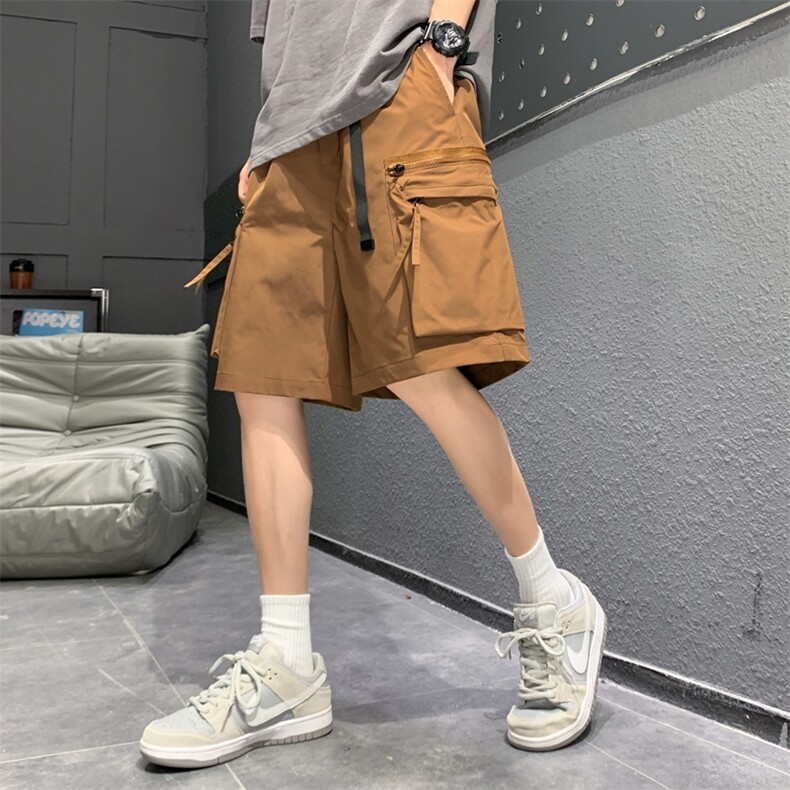 工装短裤男潮牌ins宽松休闲宽松大码中裤五分裤D0601-P48,男装牛仔裤,星座308B-2