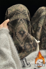 8XL-M羊羔绒裤子男冬季加绒加厚民族风重磅针织棉裤大码KZ023P78，男装棉裤，电商B312