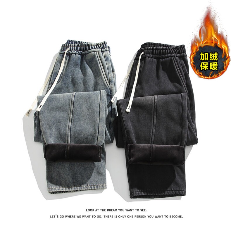 弯刀牛仔裤宽松直筒裤长裤加绒加厚KJ8567-特P50/常规K8552-特P40,男装牛仔裤,电商A007