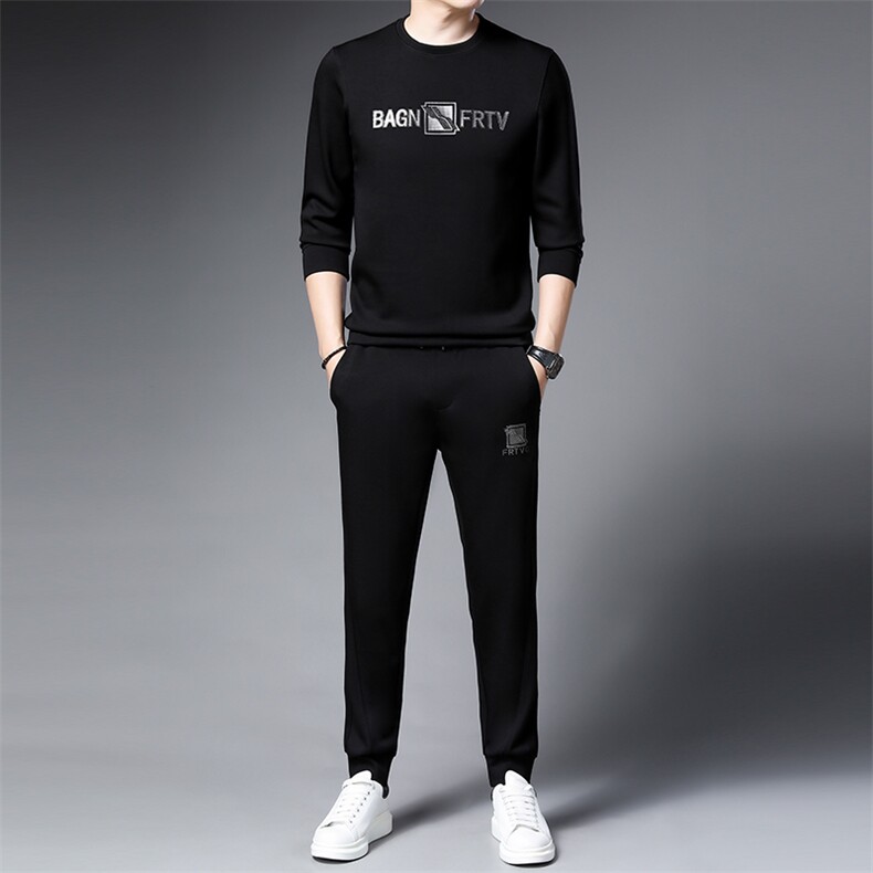 SA9827-2钱塘2020-2中青年男士新款帅气潮流百搭卫衣套装P152,男装休闲套装,钱塘207-2