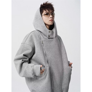 美式潮牌新款重磅上衣男女生开衫连帽卫衣情侣夹克外套ZW26 P57图片
