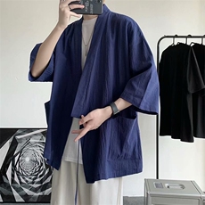 短袖衬衫男夏季ins潮牌七分袖上衣港风日系简约百搭宽松衣服，男装衬衫，星座601-2