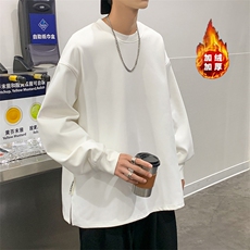 W2259加绒-P53秋冬圆领重磅大码男潮ins开叉宽松加绒加厚卫衣，男装卫衣，星座109