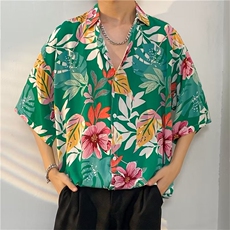 港味男女花衬衫沙滩短袖泰式夏威夷风设计感P32，男装衬衫，星座1116-2