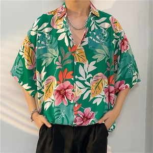 港味男女花衬衫沙滩短袖泰式夏威夷风设计感 P32图片