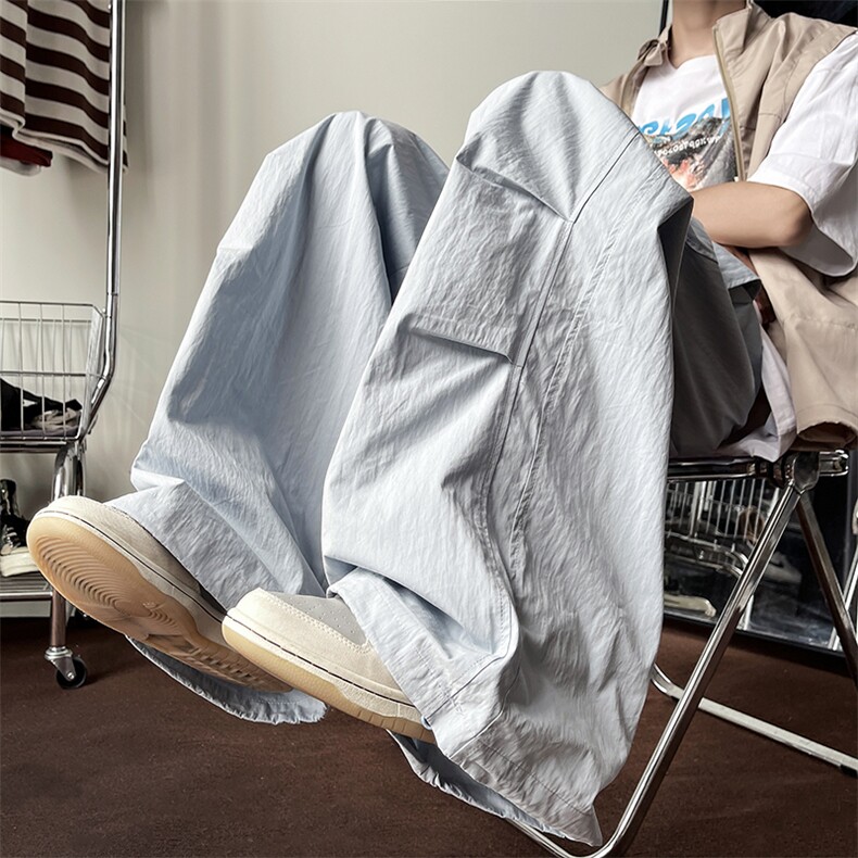 速干休闲裤男士韩版潮流高街帅气阔腿2024夏季ins长裤K5498-P41，男装休闲裤，星座412-3