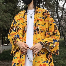 24夏季大码新中式防晒服薄外套男女开衫道袍披风汉服潮F20/P40，男装防晒衣，钱塘713