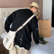 美式街头设计感圆领毛衣男慵懒风休闲针织衫M9968P40，男装针织衫/毛衣，星座1116-2