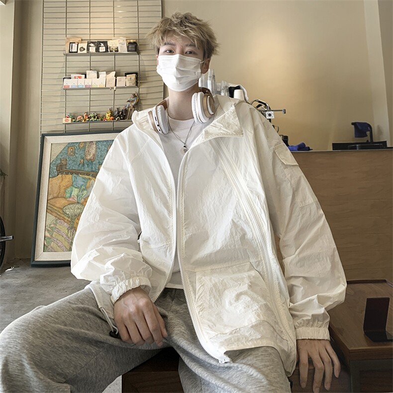 FS2307-P55控78夏季港风情侣防晒服外套薄款防晒衣，男装防晒衣，电商A036A