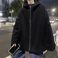 青年新款日系外套连帽灯芯绒时尚流行潮纯色慵懒休闲W1187-P50，男装夹克，星座512-2