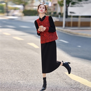 2026年春季新款女装时尚气质新中式套裙晚宴婚礼服两件套图片