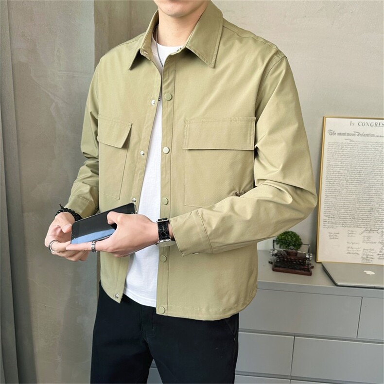 2025秋季店主风新款简约休闲翻领夹克高品质外套男潮JK160-P95图片