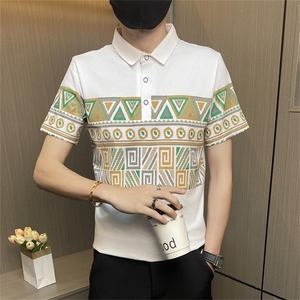 PL014-特P35控55翻领Polo衫男士短袖t恤男夏季潮牌潮流ins休闲半图片