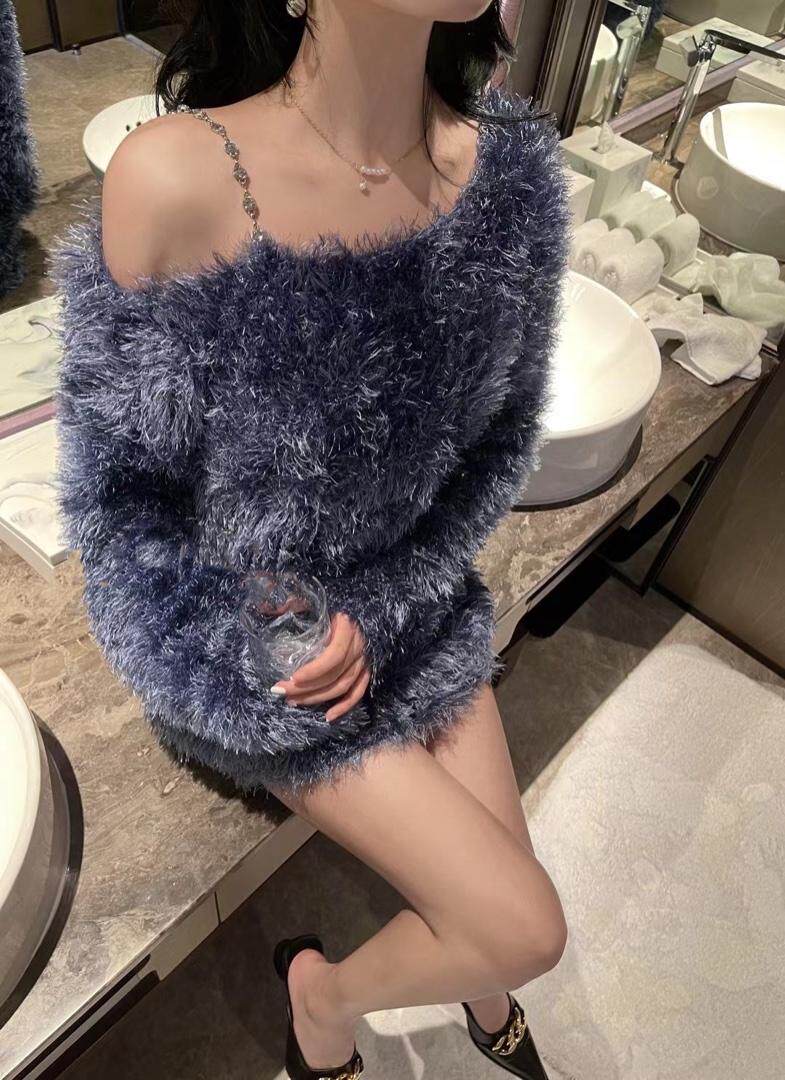 露肩钻带毛衣，女装针织衫/毛衣，CHERRY·印