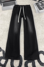 B221美式ins高街暗黑光板百搭宽松直筒牛仔裤LK25542-特P35控68，男装牛仔裤，电商B221
