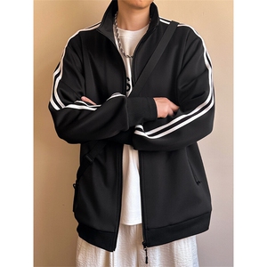 现货开衫卫衣外套男垂感运动服上衣宽松立领夹克A116 P65加绒P75图片