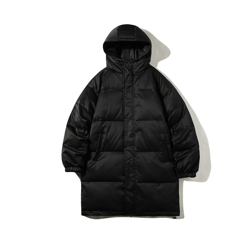 22白底冬季白鸭绒简约纯色长款黑色羽绒服外套YR150P245控298,男装羽绒服,电商A247-1