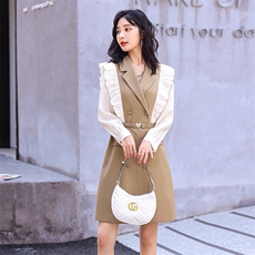 高端精致西装连衣裙女春秋绝美气质高级感2025新款御姐小个子法式，女装连衣裙，霓裳依族