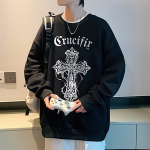 S6268-P28秋季圆领卫衣男大码韩版宽松长袖外套