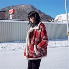 已出货19年毛呢加厚兔毛内胆短外套圣诞新年款229-8139，女装毛呢外套，浙宝229