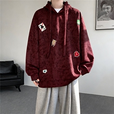 WY10203-特P45加绒特P50美式重磅刺绣贴标连帽卫衣大码上衣男，男装卫衣，电商A059