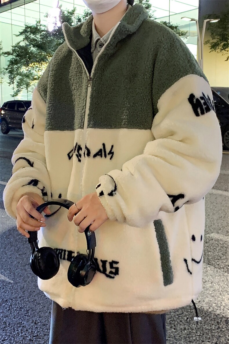 新款冬款加绒加厚棉衣羊羔绒棉服外套青少年保暖港风男装MY106P95,男装棉衣,电商A086