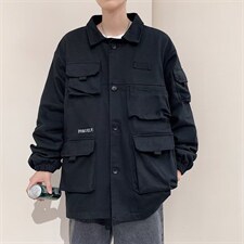 美式复古工装外套男士韩版潮流秋季潮牌百搭机能风夹克W4934-P62，男装夹克，星座512-2