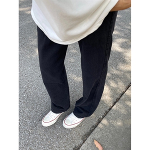 【有货】黑色修身直筒牛仔裤男美式高街cleanfit裤子N083HH-特P32图片