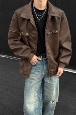 ！2025春季新款男士皮夹克潮牌春装外套JK777特P75，男装夹克，电商B220