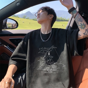 量大优 供视频 重磅麂皮绒短袖t恤男 JT533-特p19图片