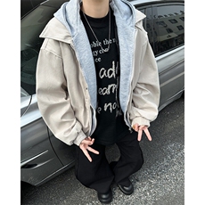春季潮牌连帽工装夹克冲锋衣外套男潮流帅气休闲上衣JK09348-P108，男装夹克，星座308B-1