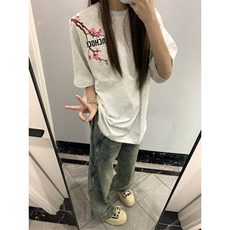 全刺绣梅花纯棉短袖ZX0188-特批33，男装T恤，星座313A(原308A-2)