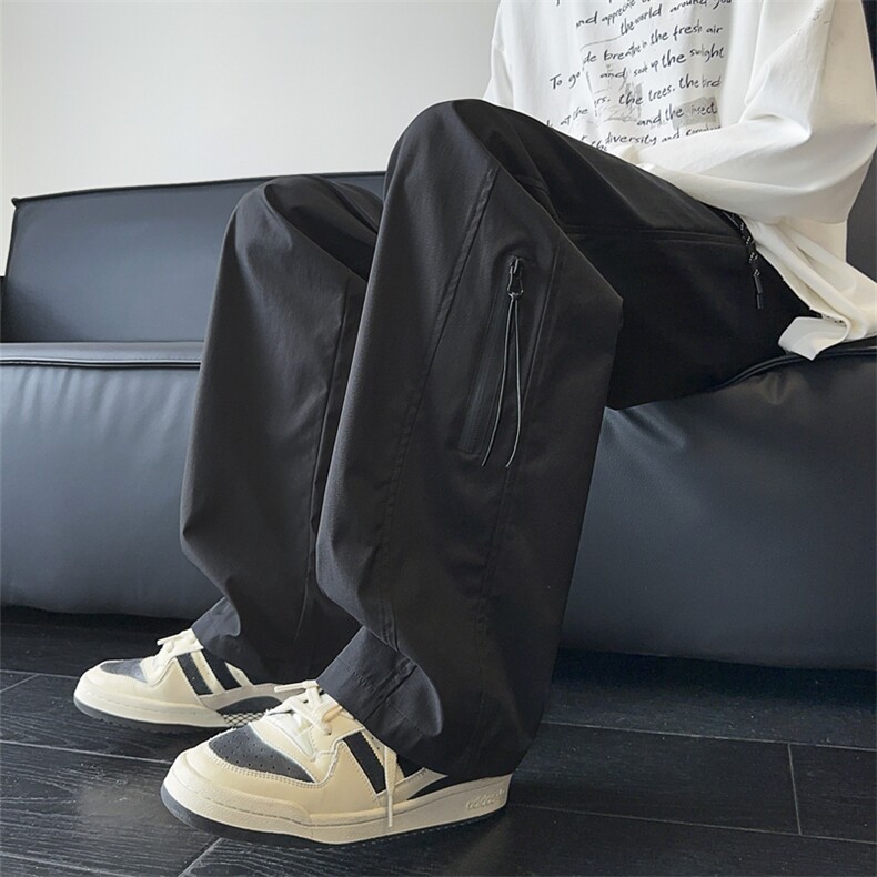 秋季新款休闲裤男宽松拉链工装裤直筒冲锋裤长裤K9908-P45控68，男装工装外套，星座209-2