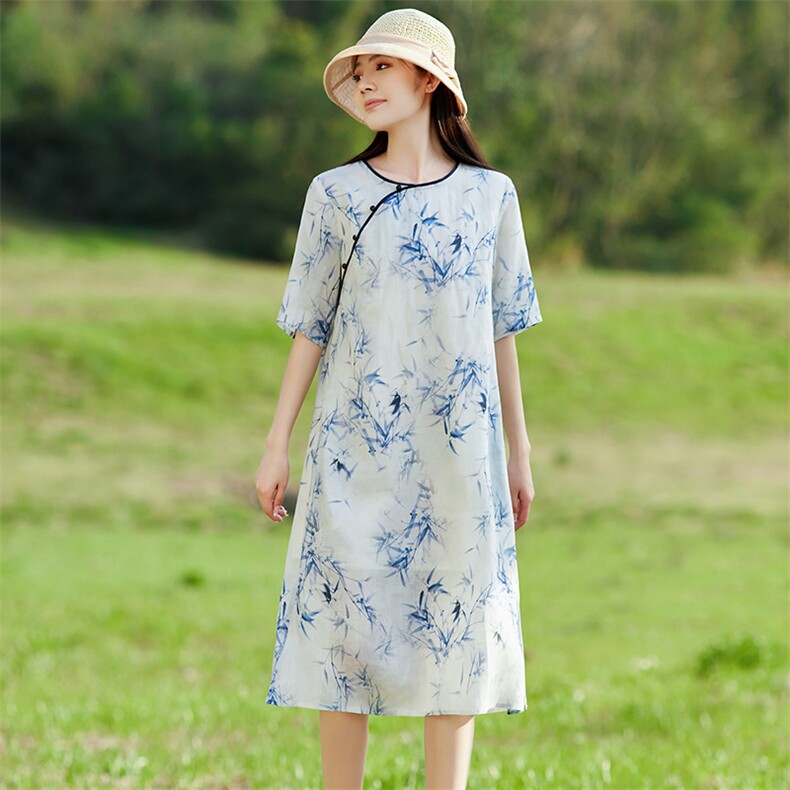 2026年夏季苎麻文艺/优雅旗袍,女装汉服/婚纱/旗袍/礼服,江南依恋
