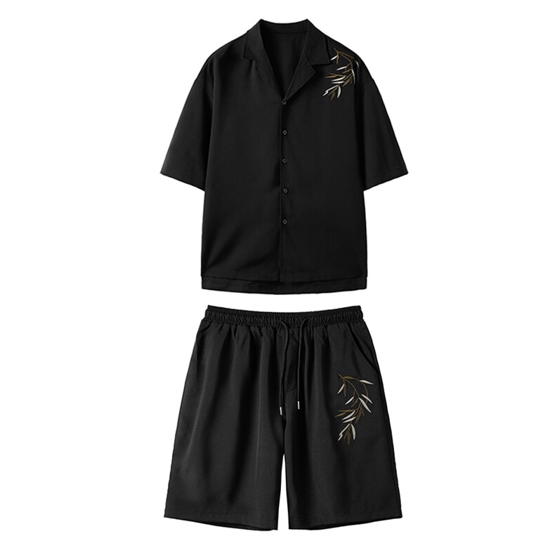TZ96971/P960夏季新款新中式风刺绣西服领衬衣裤子套装男两件套,男装西服,电商A141