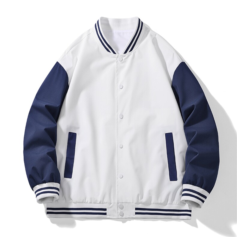 棒球服外套立领落肩撞色男女潮流学院风春秋款拼接上衣258-P40,女装短外套,星座1403A