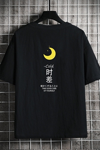YT26047-P30 亚麻短袖t恤男大码五分袖男宽松七分袖 网格挂拍图片